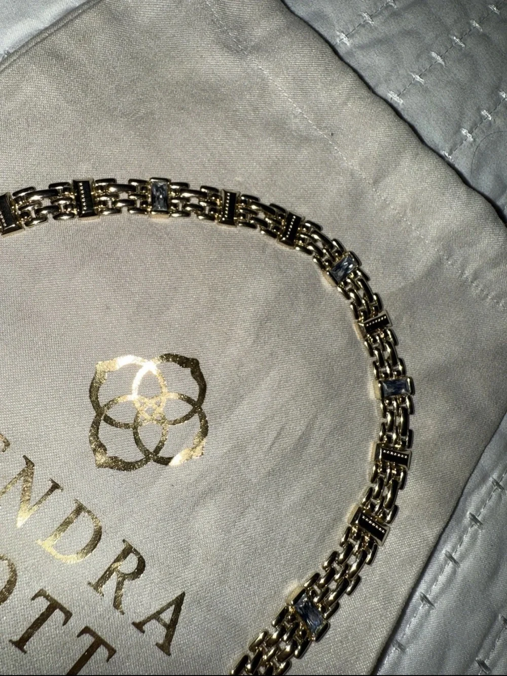 Kendra Scott Lesley Chain Necklace Gold 14k gold plated brass crystal MSRP $98